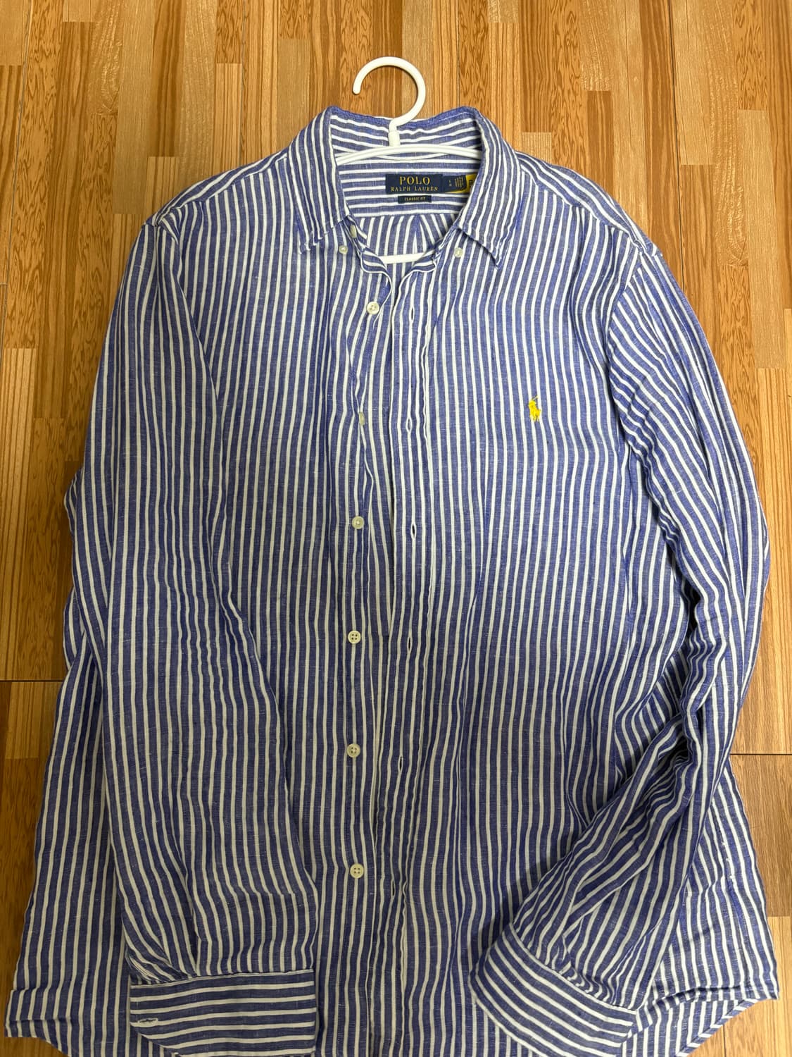 폴로 랄프로렌 스트라이프 셔츠 남방 (린넨) 클래식핏 L사이즈 상품이미지2