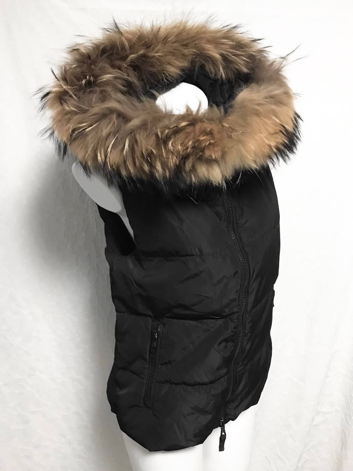 빈티지 goa 고아 라쿤퍼 구스다운 하이넥 패딩 조끼 점퍼 상품이미지4