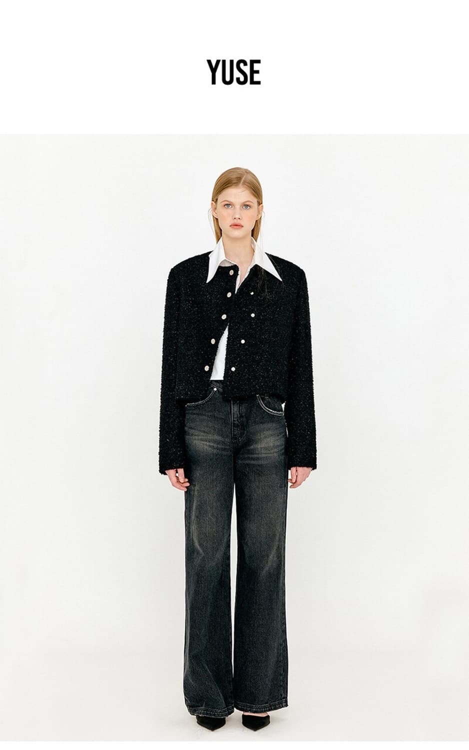 GLITTER WOOL BLENDED SHORT TWEED JACKET  상품이미지4