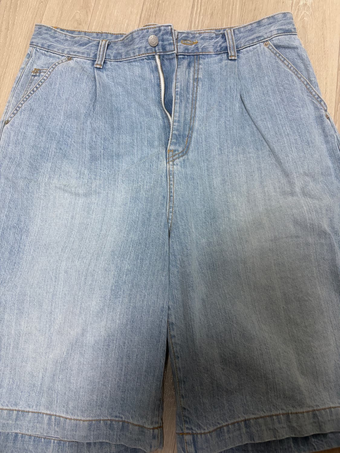 L)유스 와이드 버뮤다 팬츠 라이트 블루 상품이미지1