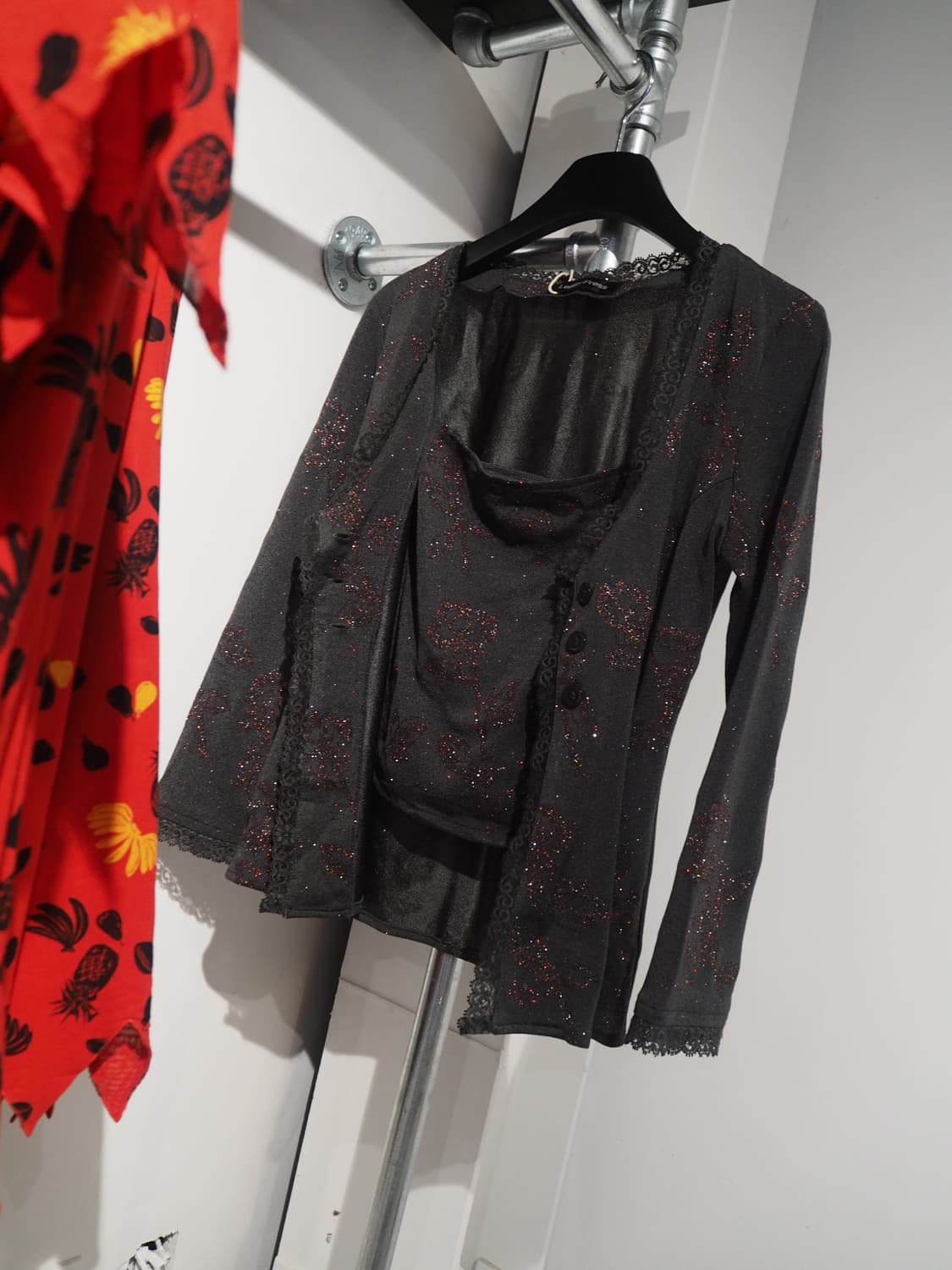 Leggy Press spangle top&cardigan  상품이미지1