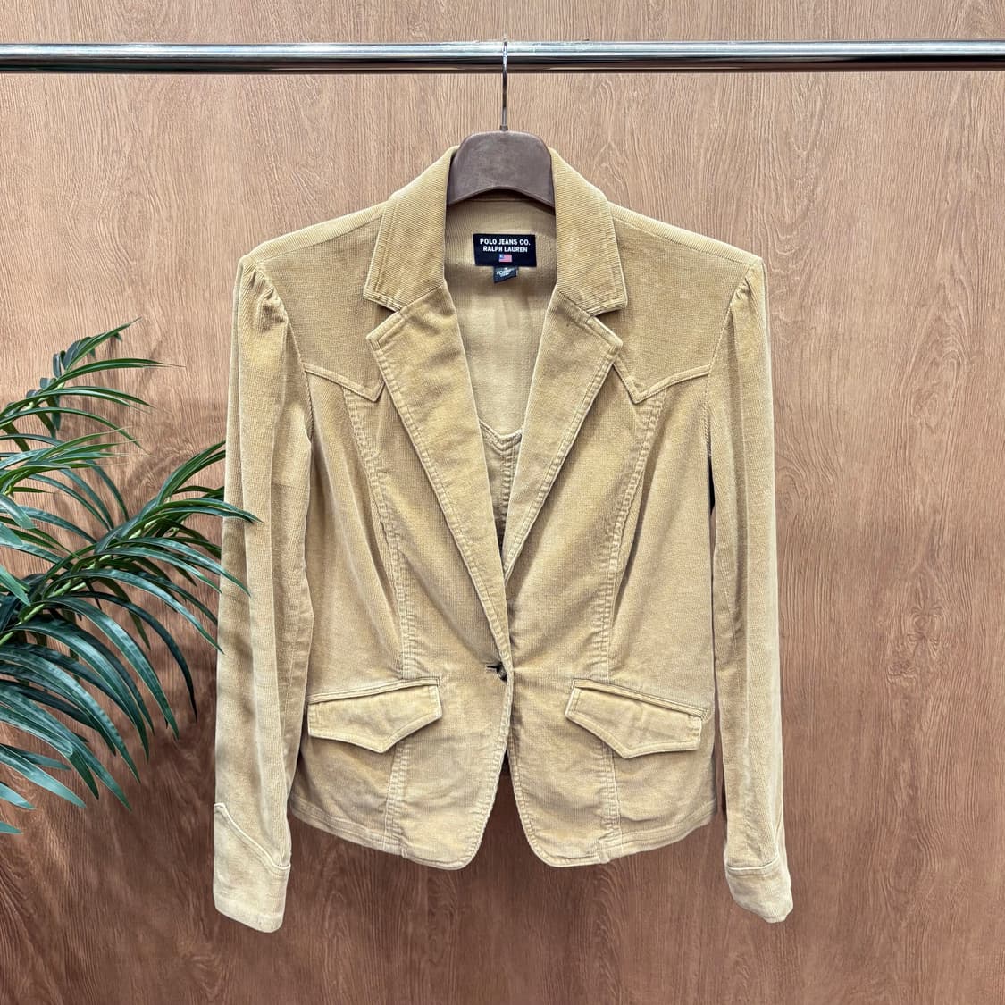 폴로 진스 코듀로이 테일러드 자켓 웨스턴 요크 절개 디테일 슬림핏 베이지 상품이미지1