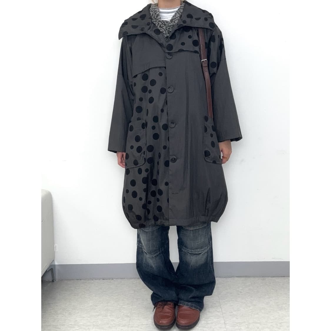 빈티지 도트 점퍼 패딩 상품이미지1