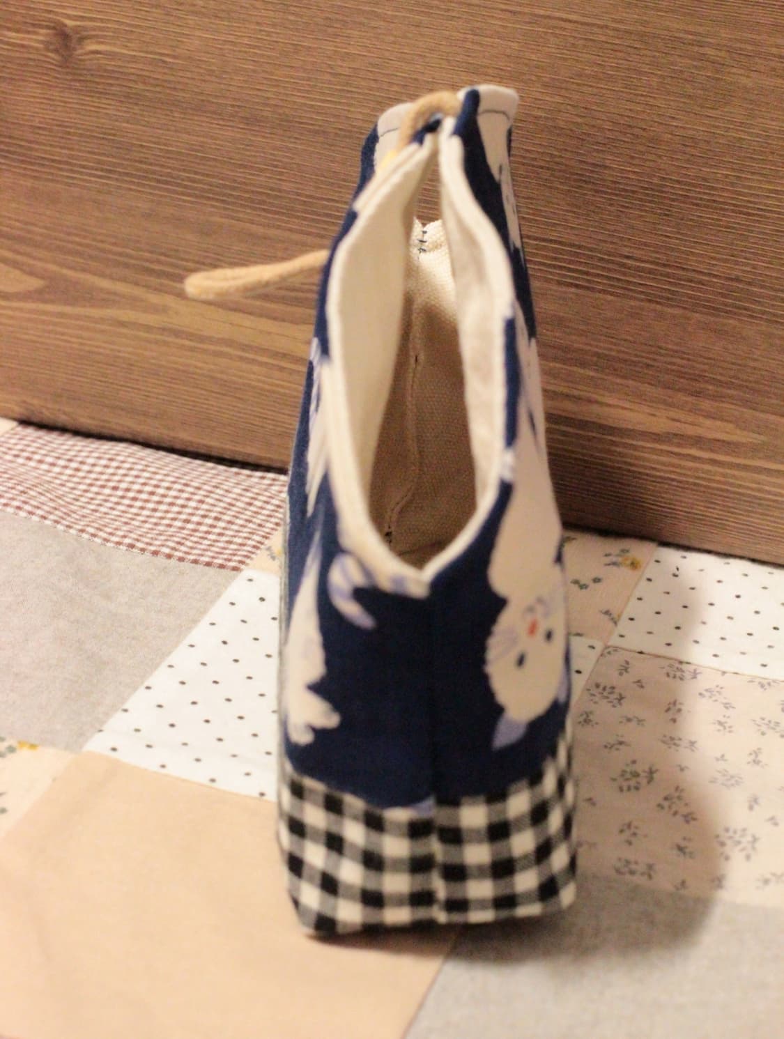 핸드메이드 네이비 고양이 단추 파우치 상품이미지5