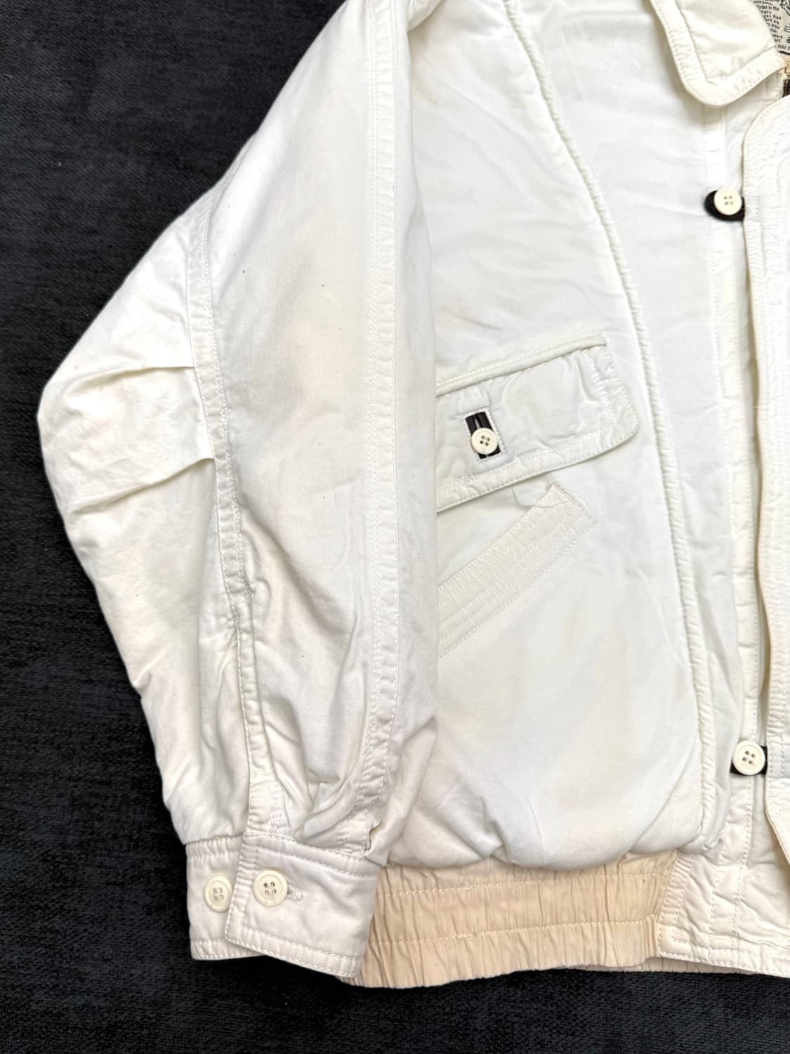 빈티지 아이보리 코튼 봄버 자켓 상품이미지3