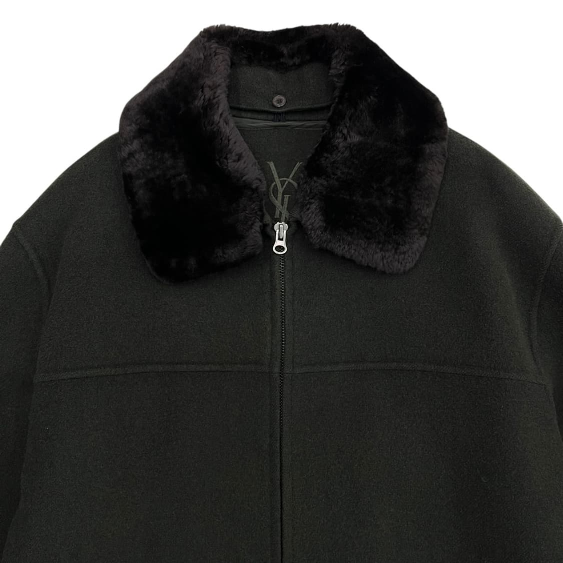 입생로랑 퍼 카라 딥카키 자켓 상품이미지4