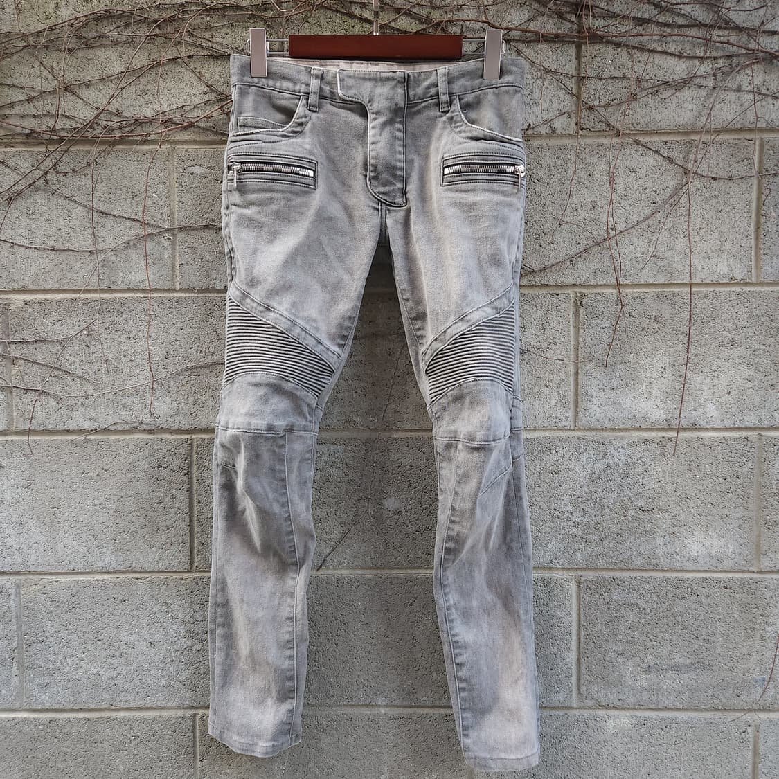 [28] BALMAIN 그레이 바이커 데님팬츠 상품이미지1