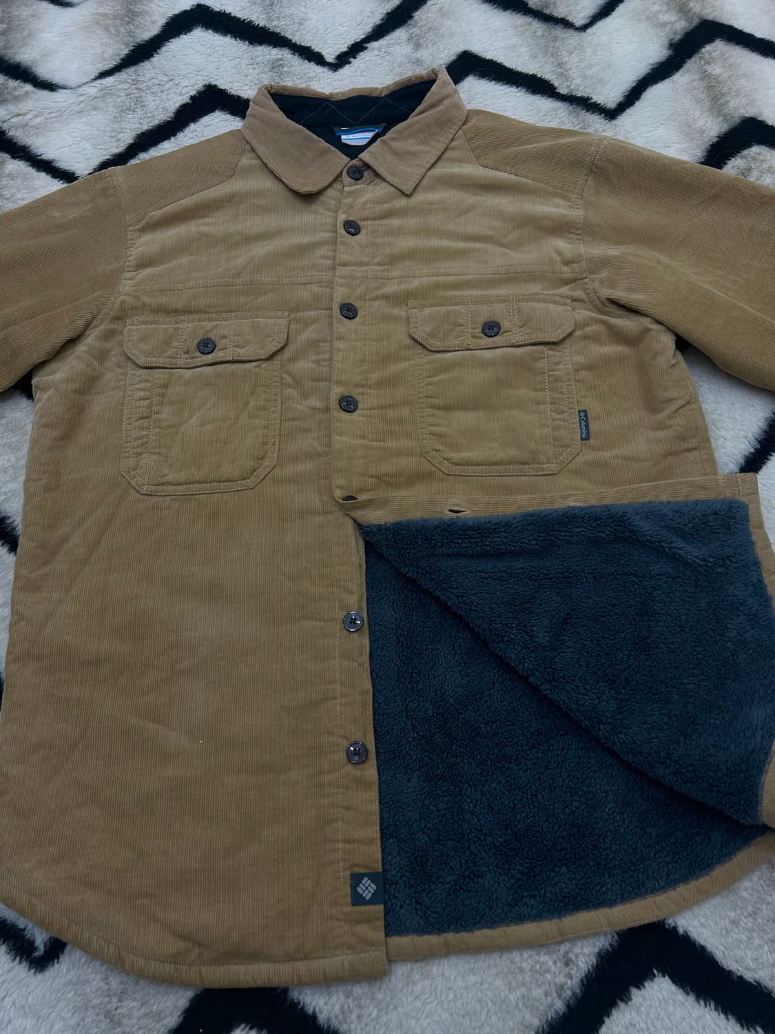[L]컬럼비아 투포켓 코듀로이 셔츠자켓/베이지/보아안감 상품이미지3