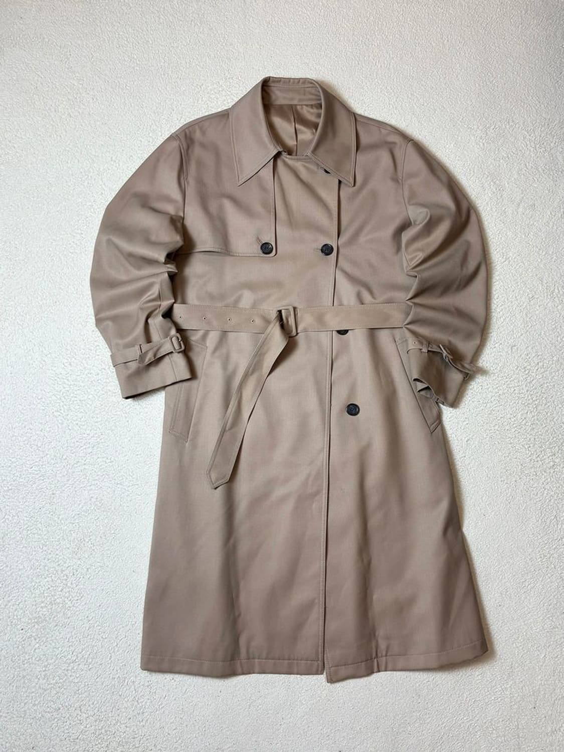 쿠어 COOR 미니멀 울 벨티드 트렌치 코트 PN7522 상품이미지1