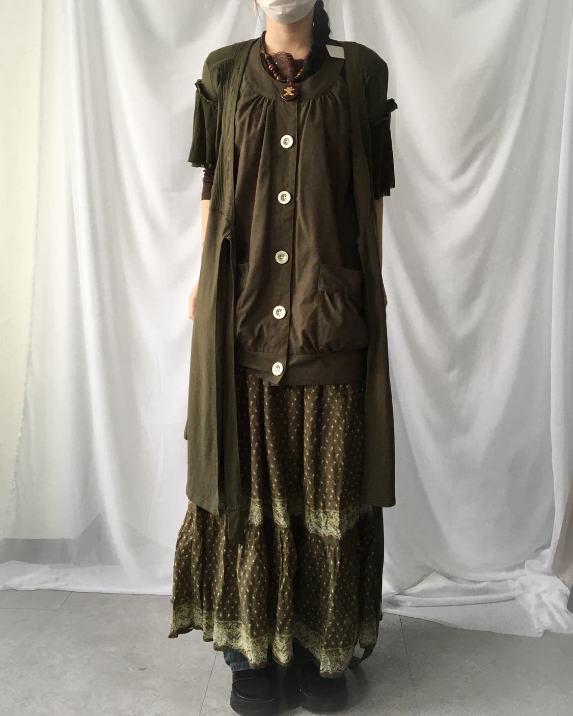 button up balloon fit onepiece 상품이미지8