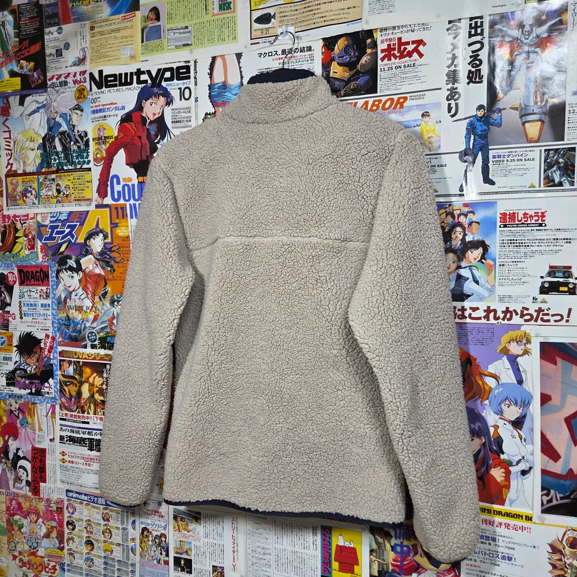 컬럼비아 베이지 네이비 뽀글이 후리스 집업 상품이미지6