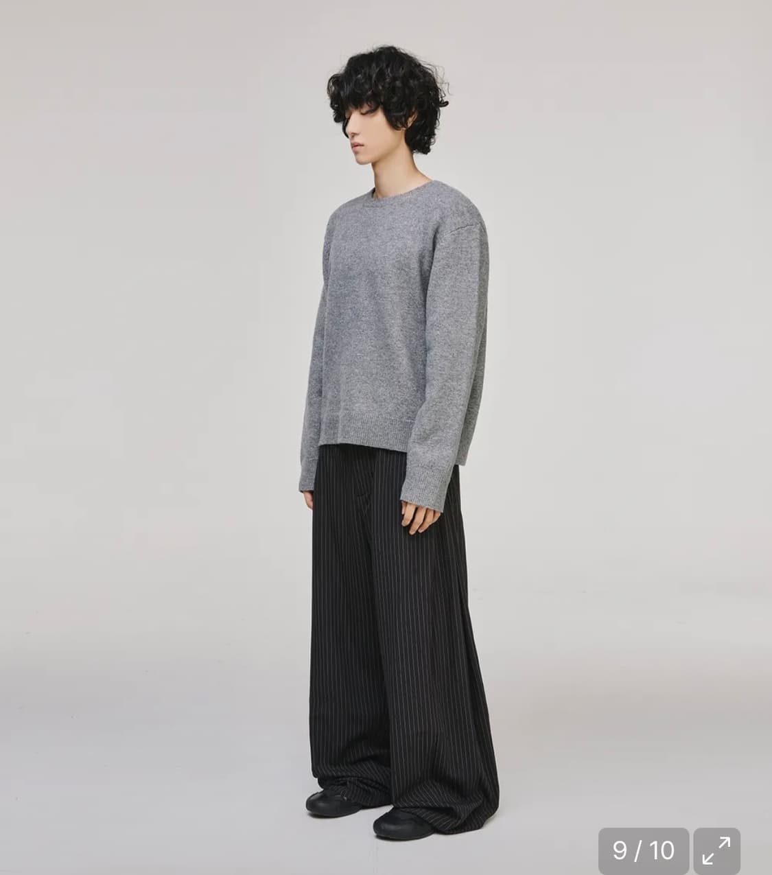 블렌드 쉐이드 라운드넥 니트[그레이] 상품이미지3