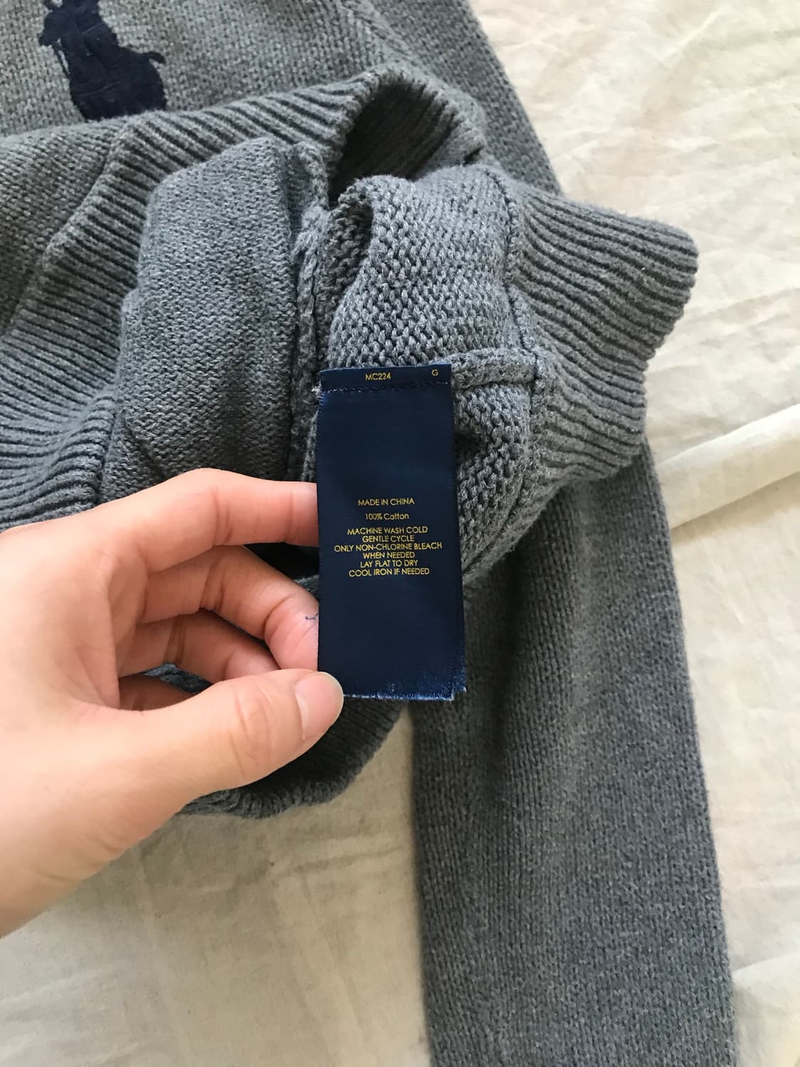 폴로 랄프로렌 빅 포니 로고 그레이 니트집업 대장급 상품이미지9