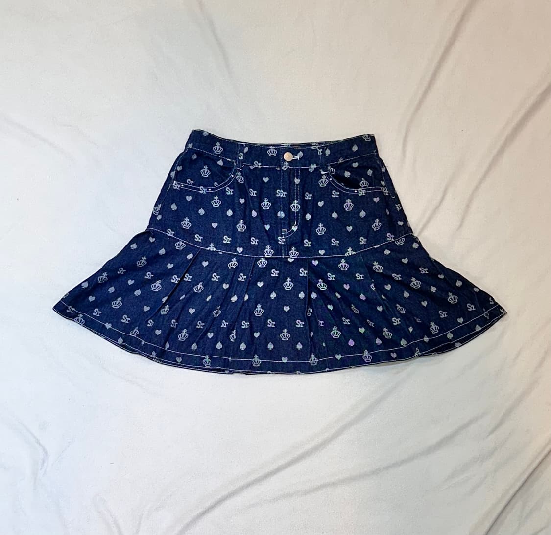 데님 스커트 플레어 A라인 패턴 상품이미지2