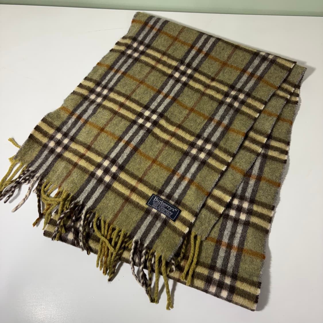OS 버버리 카키 노바체크 캐시미어 머플러 목도리 상품이미지2