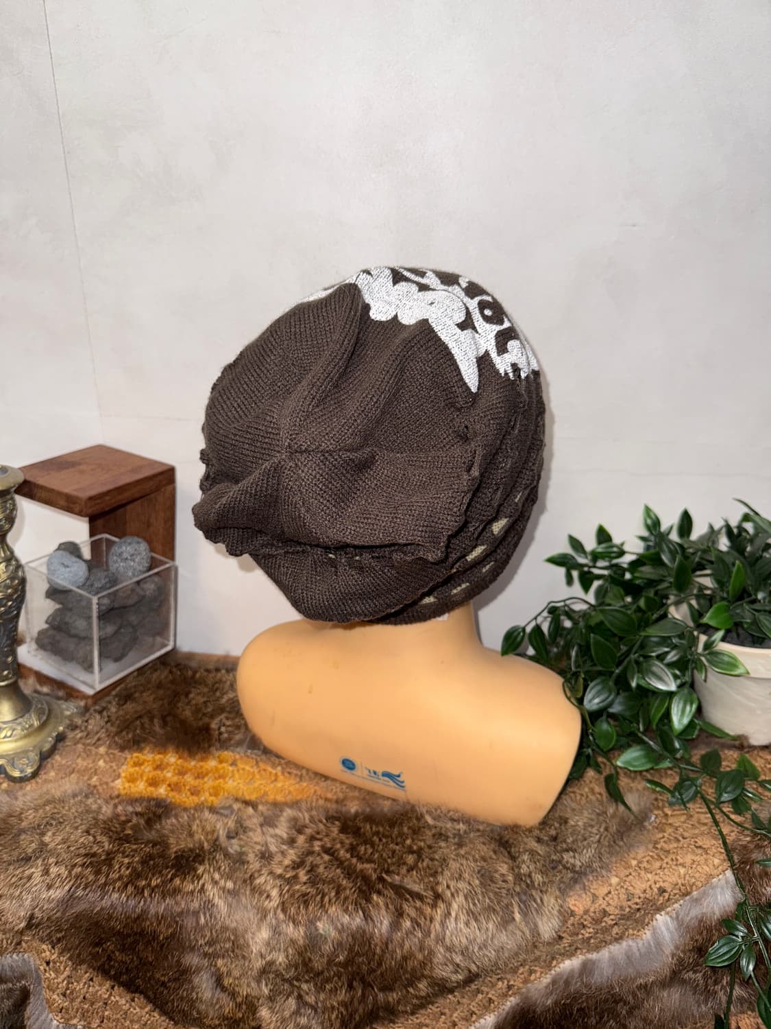 Brown damage lettering stripe 리버시블 비니 상품이미지5