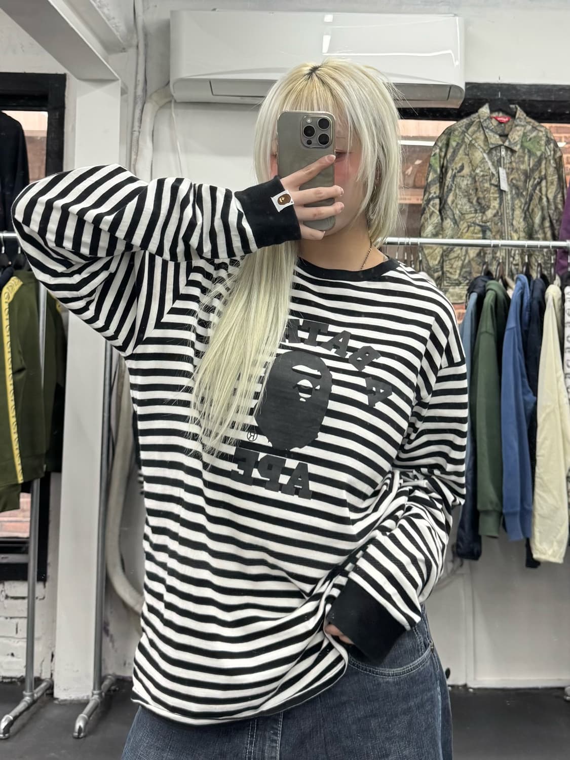 베이프 스트라이프 컬리지 롱슬리브 상품이미지6