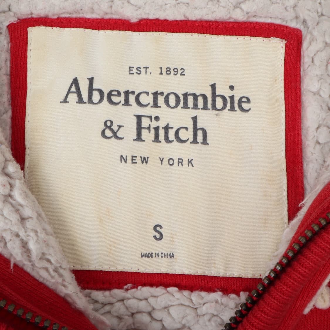 아베크롬비 레드 쉐르파라이닝 헤비 후드집업 상품이미지8