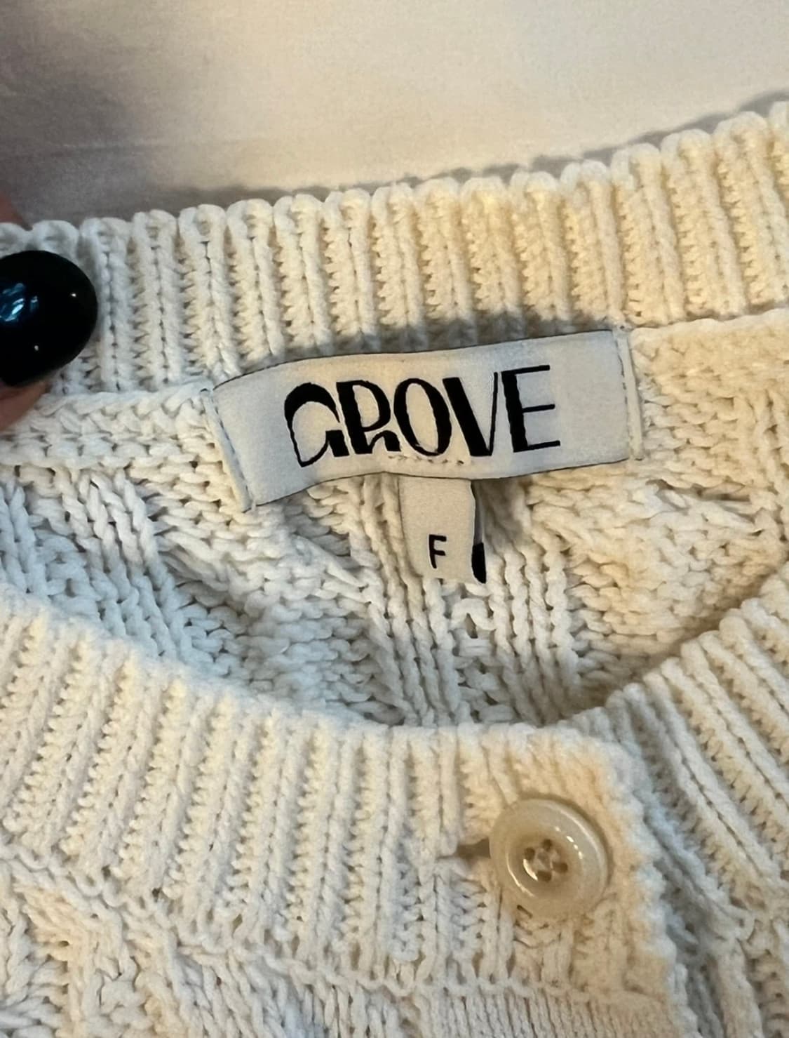 GROVE 그로브 꽈배기 크롭 가디건(화이트) 상품이미지3