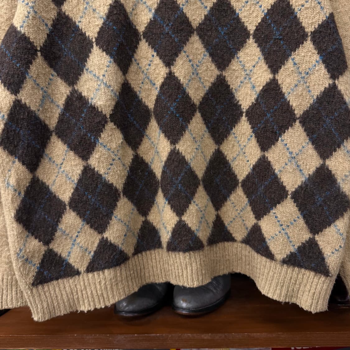 에디바우어 아가일 패턴 울 빈티지 니트 / 아웃도어 엘엘빈 상품이미지4
