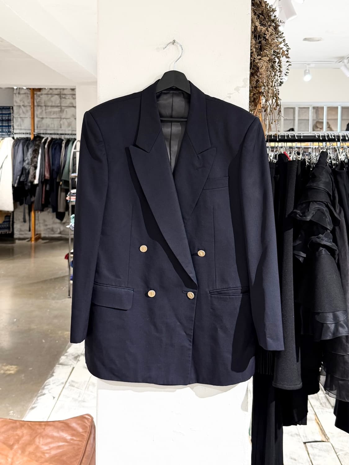 이브생로랑 네이비 더블 브레스티드 블레이저 상품이미지1