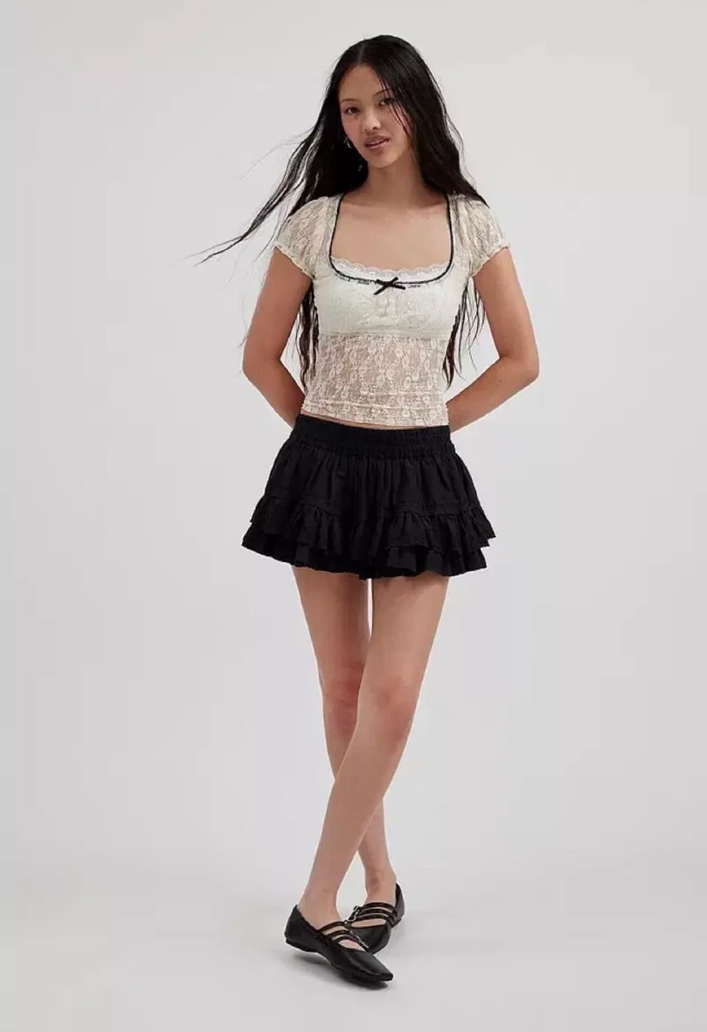 어반아웃피터스 김치블루 말카 쉬어 레이스 탑 블라우스 M 상품이미지3