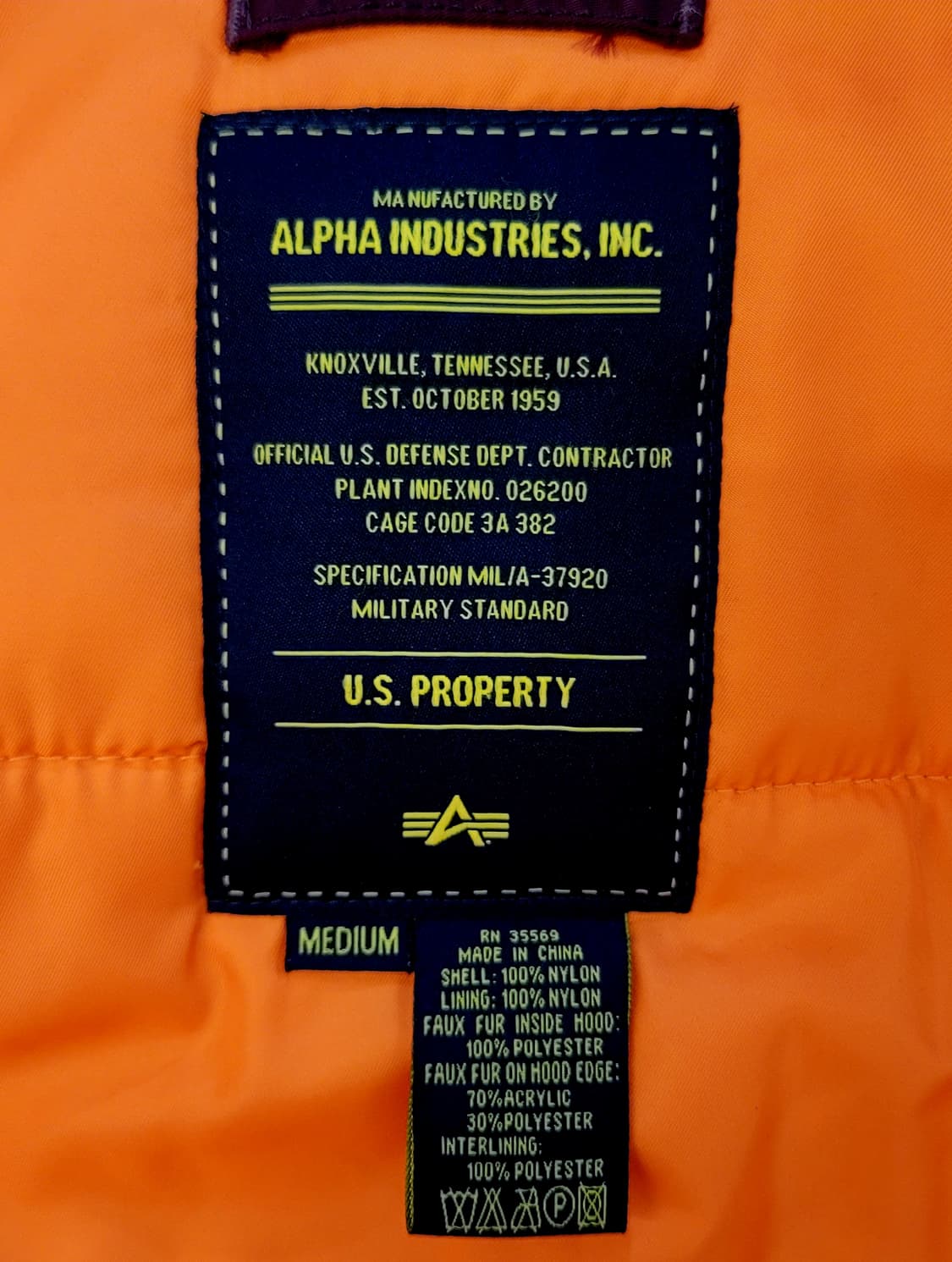 알파인더스트리(남여공용) N3B 야상점퍼(파카) 판매 상품이미지8