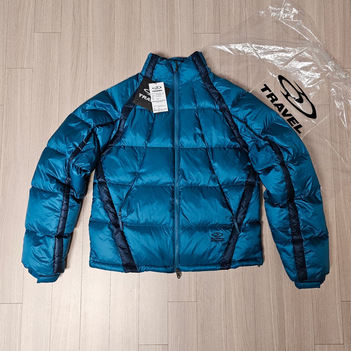 L 새제품) 트래블 덕 다운 80:20 패딩 사파이어 블루 체감 105 상품이미지1