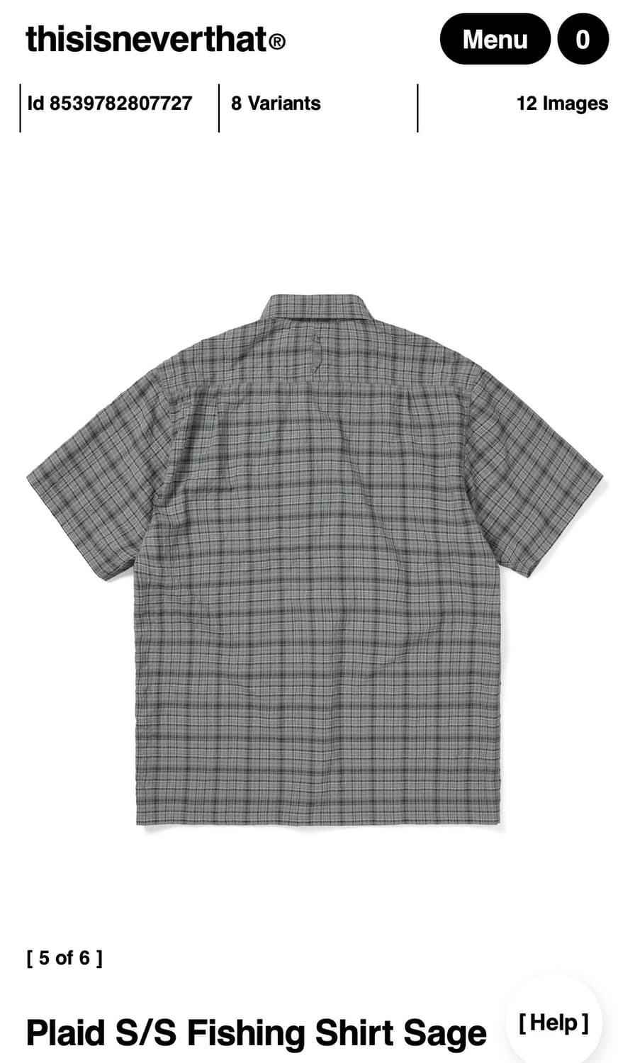 디스이즈네버댓) Plaid S/S Fishing Shirt Sage M 상품이미지2