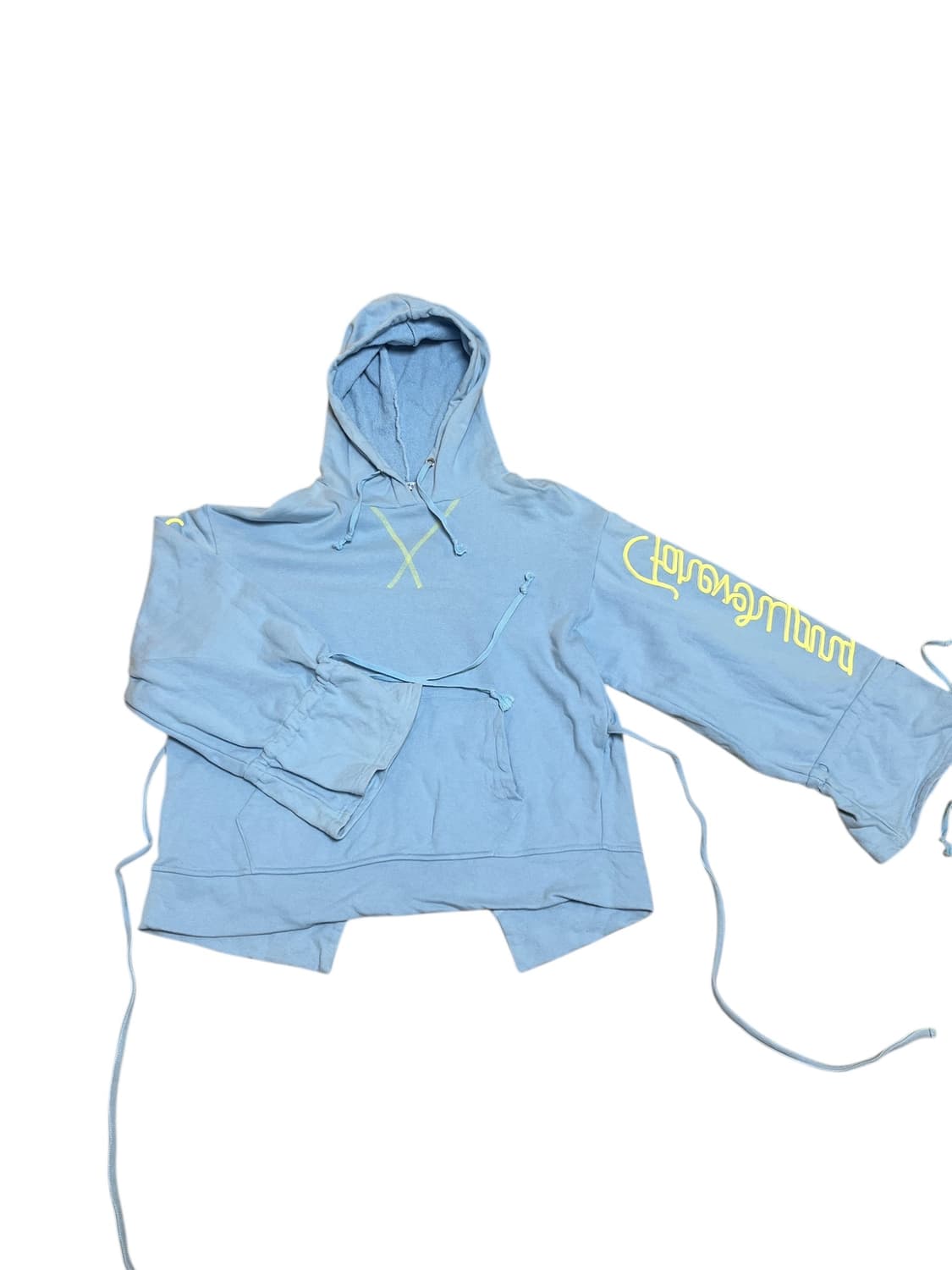 EYEEYE 백슬릿 후드 티셔츠 스카이블류 상품이미지3