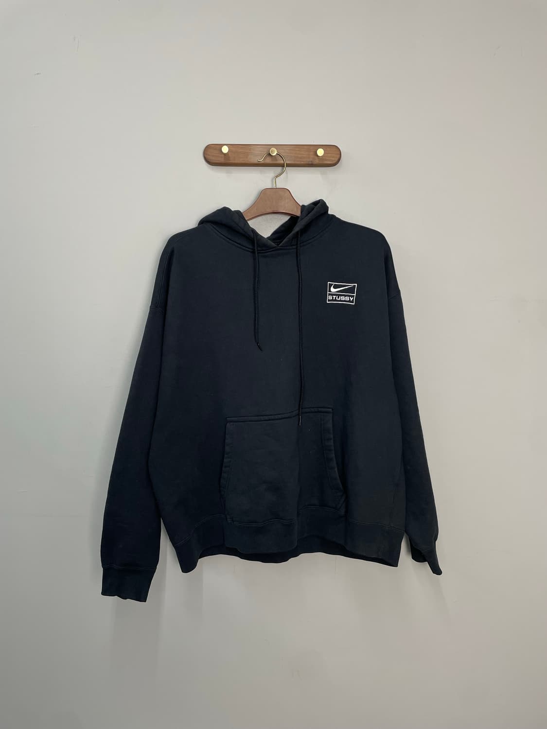 나이키x스투시 NRG RA 워시드 풀오버 블랙 후드티 H2162 상품이미지2