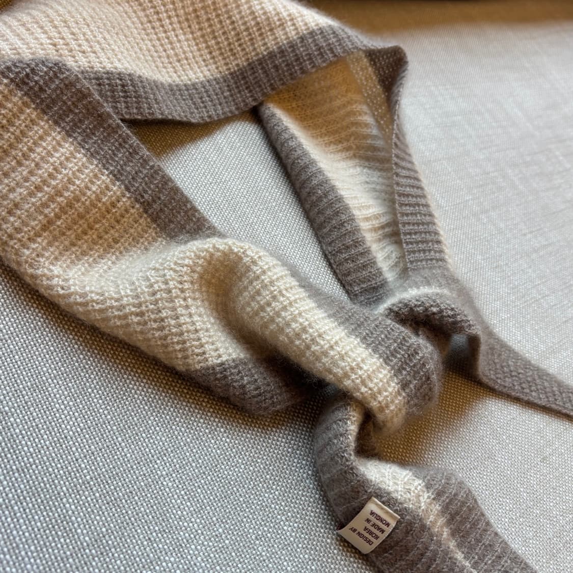 MARE BLUE 브랜드 캐시미어 100% 마름모 스카프 상품이미지3