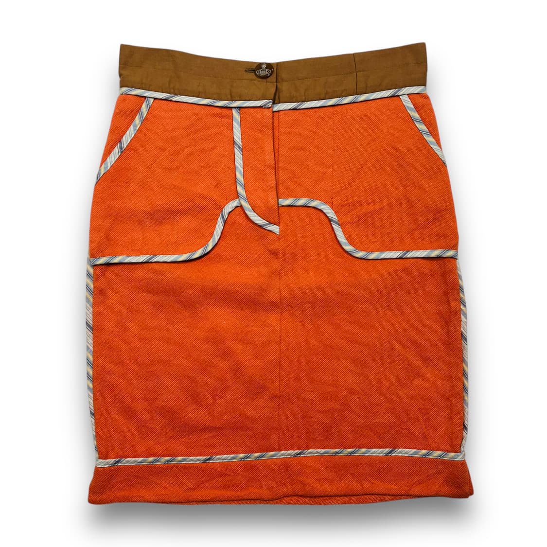 비비안 웨스트우드 레드 라벨 오렌지 다색 디테일 스커트 상품이미지1