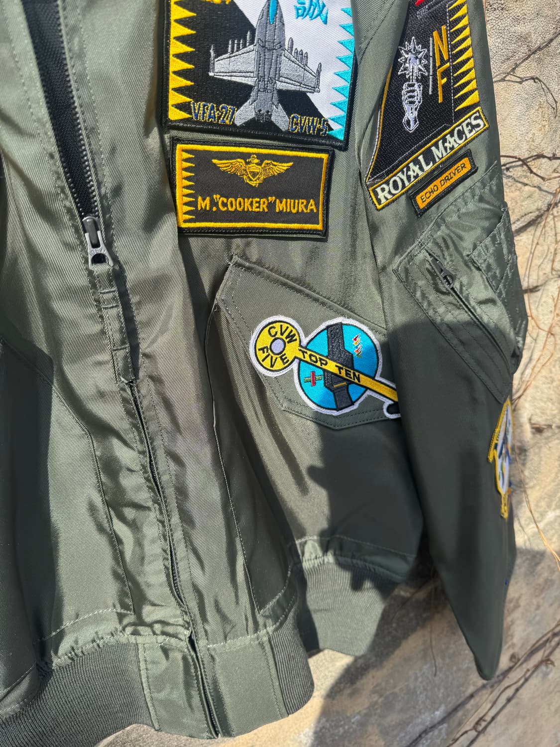 휴스턴 제팬 미군 미공군 복각 cwu-36p 항공 점퍼 자켓 풀패치 상품이미지6