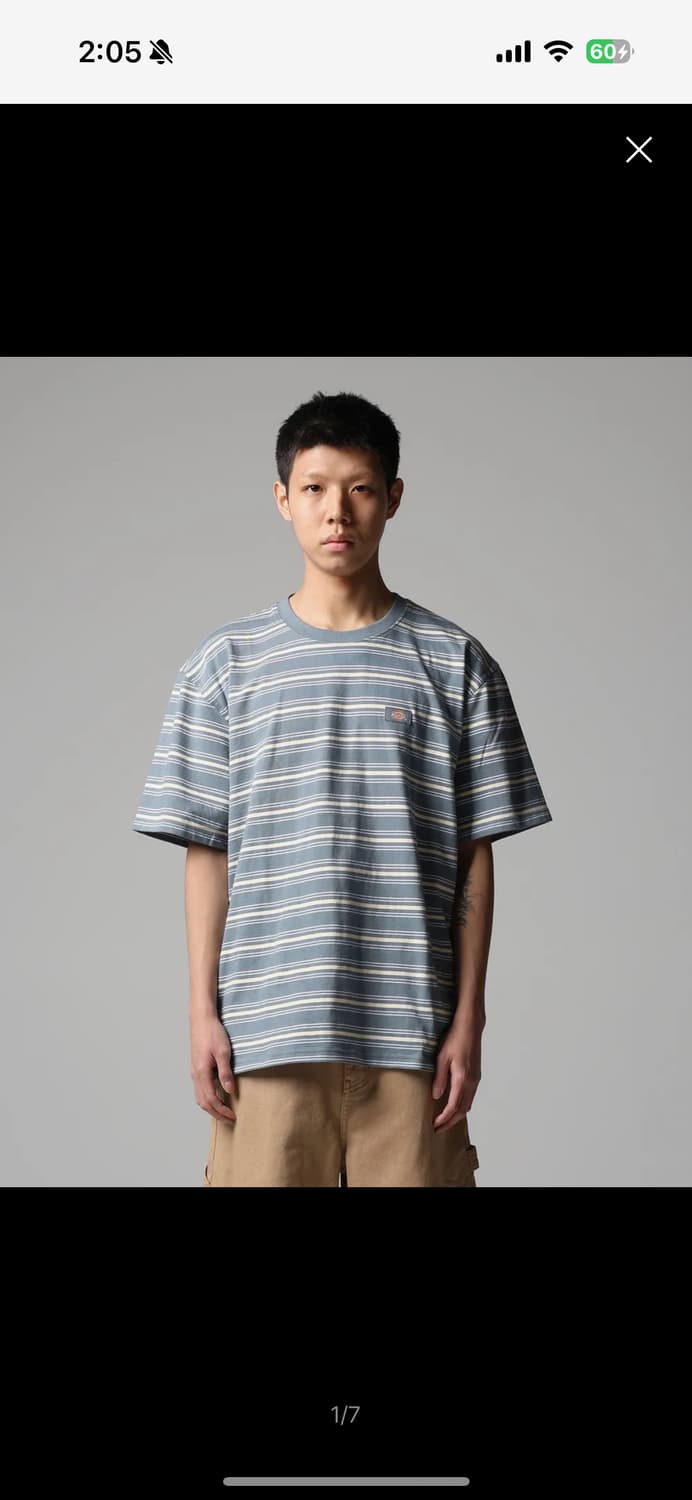 디키즈 루이스타운 스트라이프 티셔츠 Stormy Weather 상품이미지1