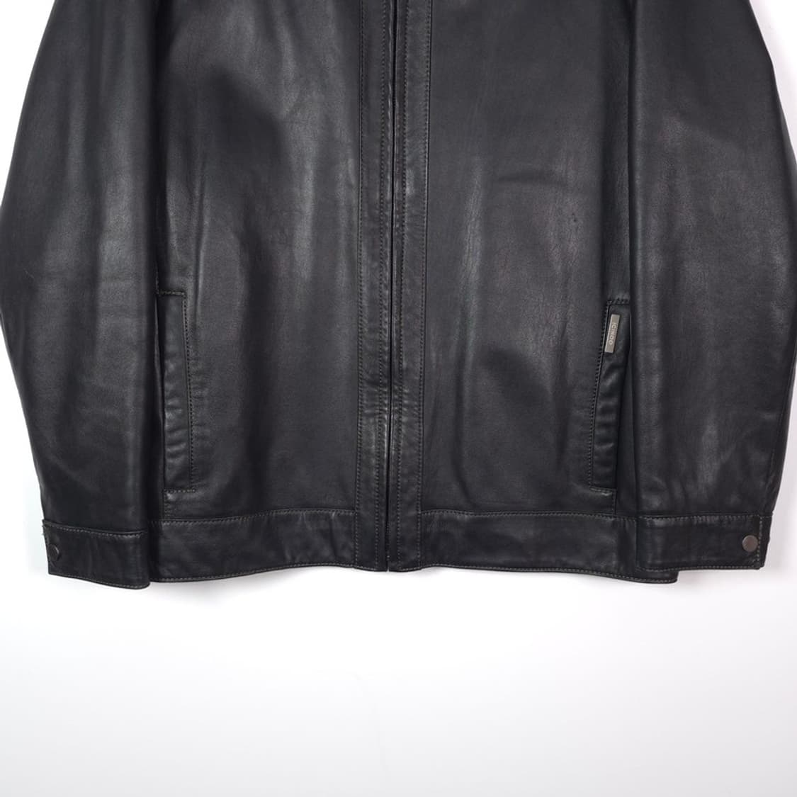 ICINOO 양가죽 미니멀 집업 자켓 XL 상품이미지4