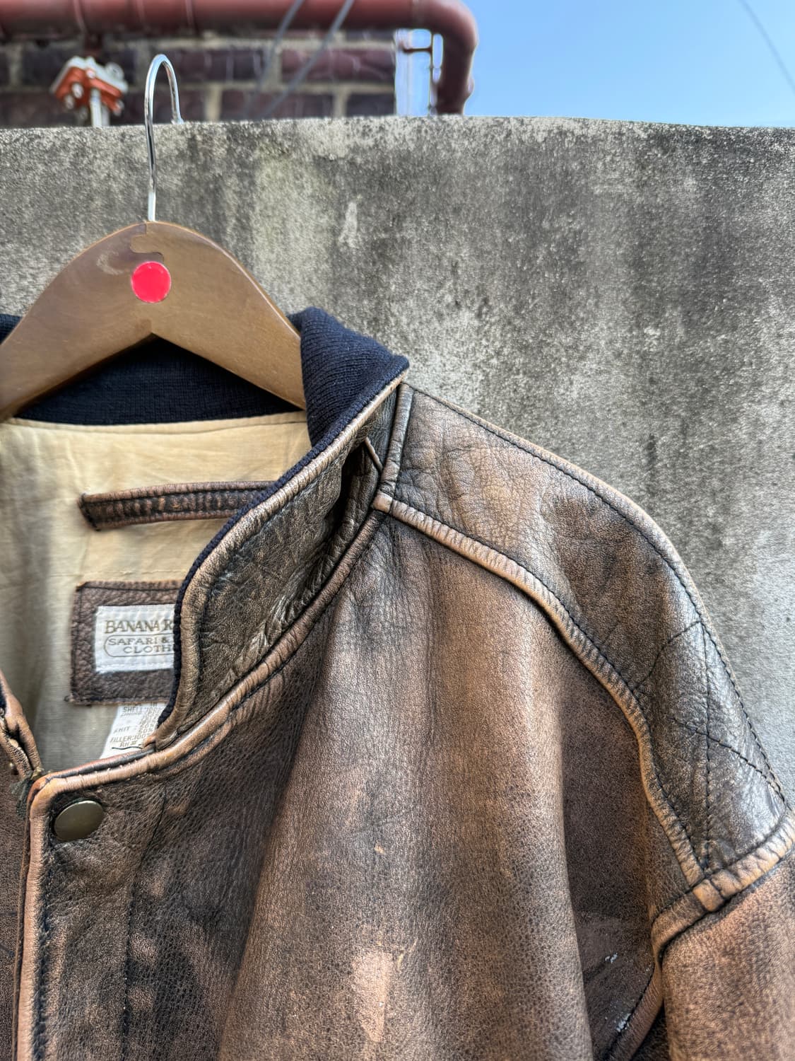 80s 바나나 리퍼블릭 레더 봄버자켓 46(2XL) 상품이미지4