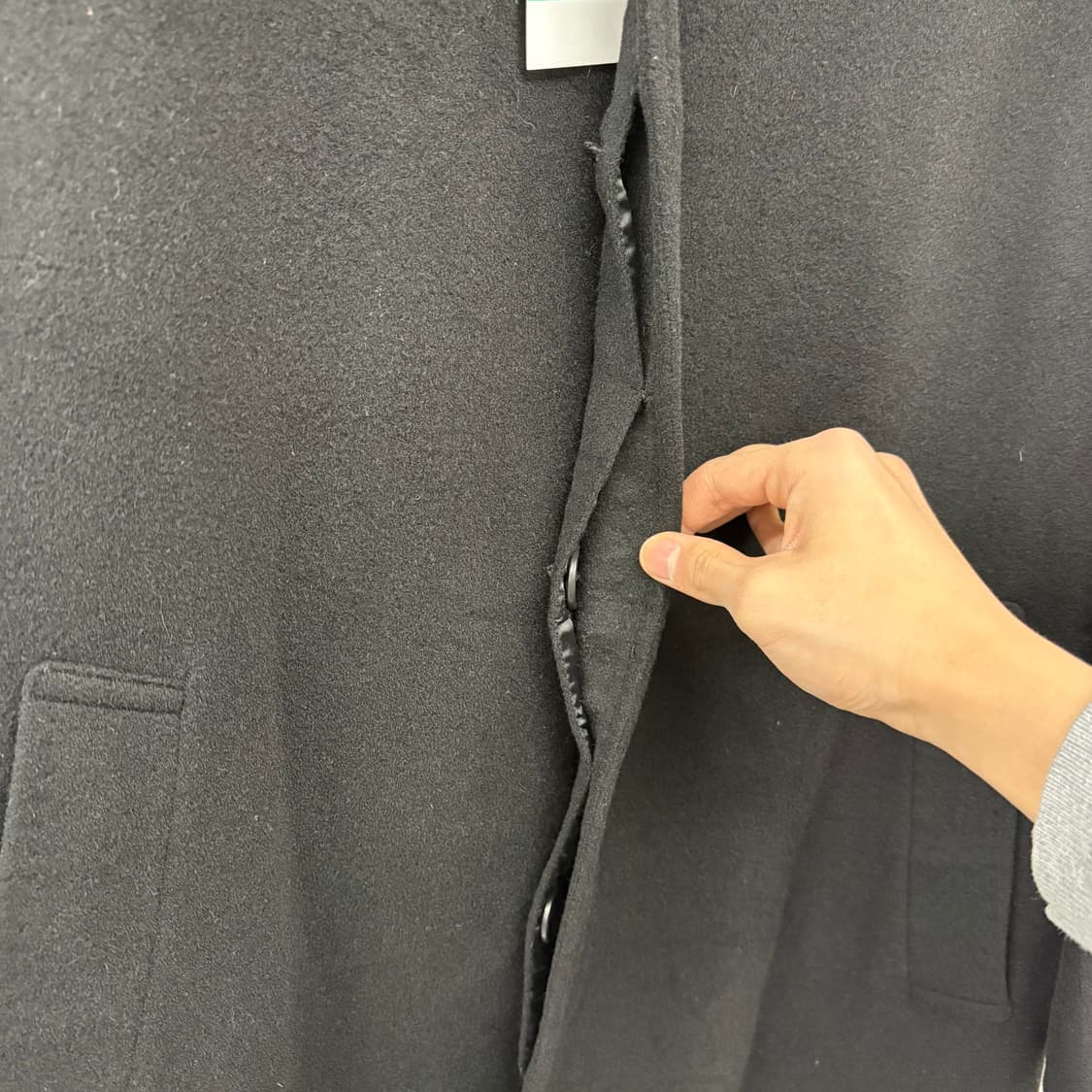 블랙 남성 캐시미어 100% 코트 남M 상품이미지4