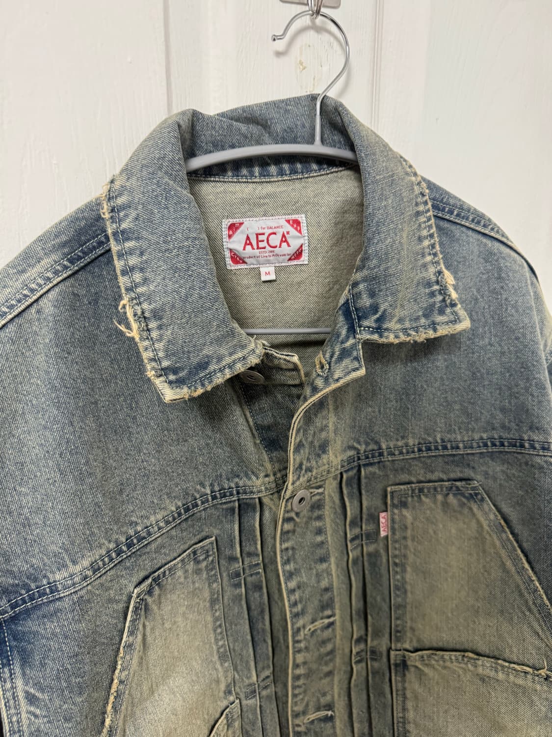 에이카화이트 데님 워크 자켓 블루 M 상품이미지4