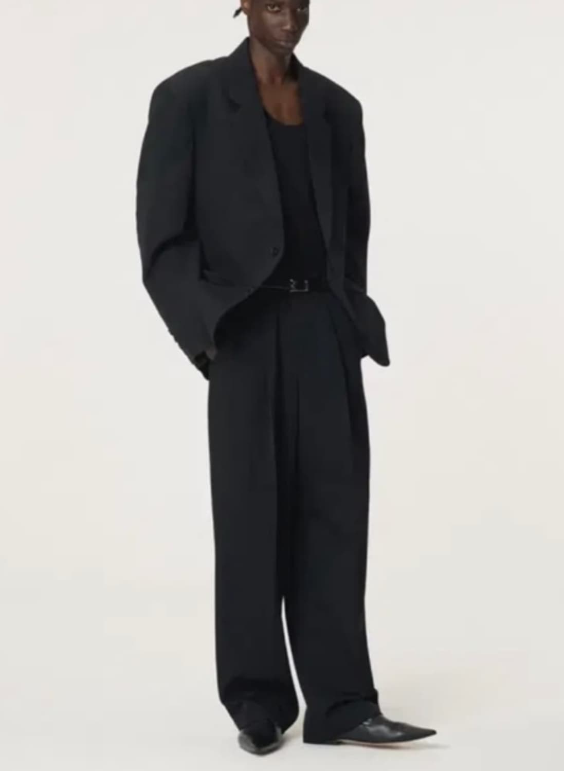 렉토 25fw 스트럭처 울 블레이저 블랙 L 상품이미지1