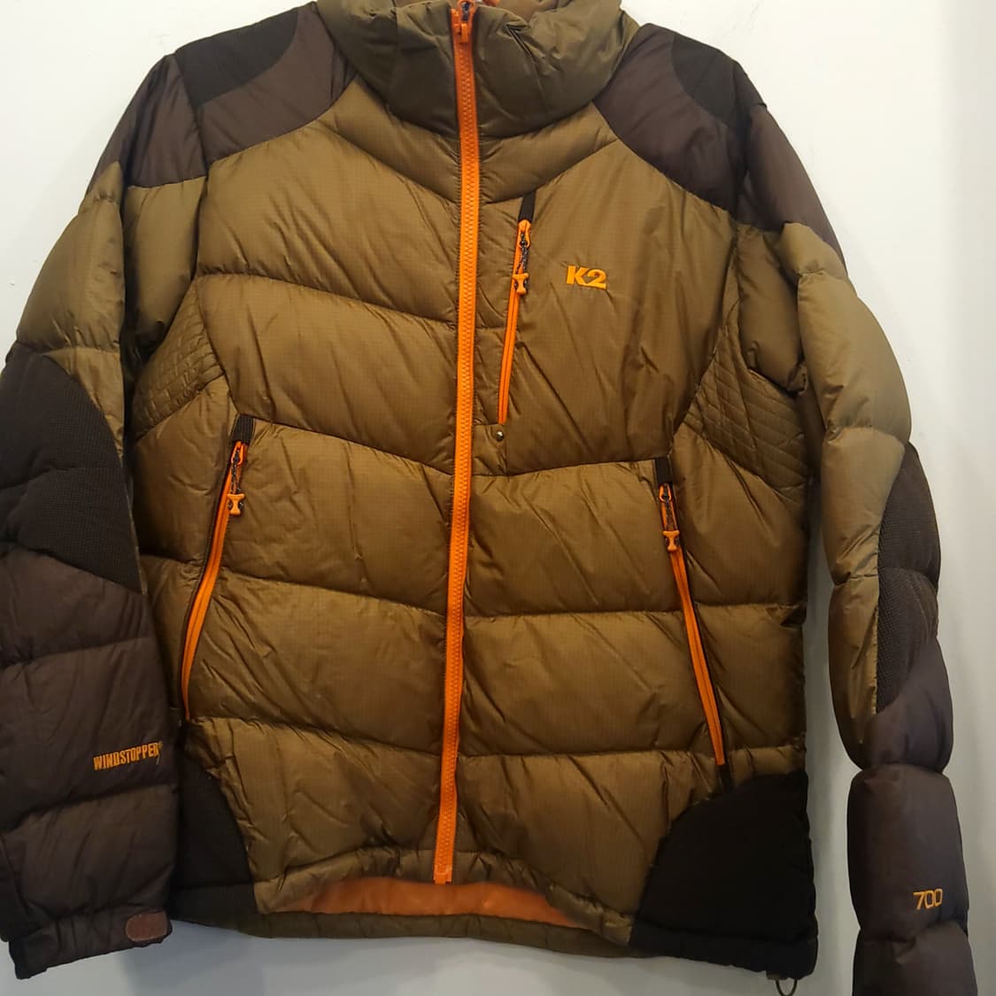K2 윈드스토퍼 다운 카키 패딩 상품이미지2