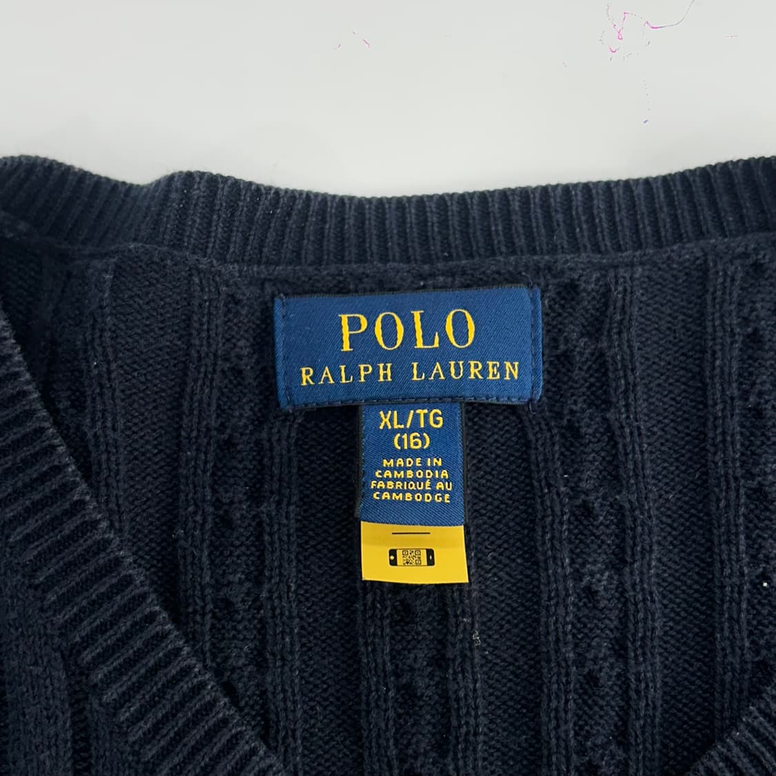 Polo 폴로 화이트 포니 네이비 케이블 니트 가디건 상품이미지5