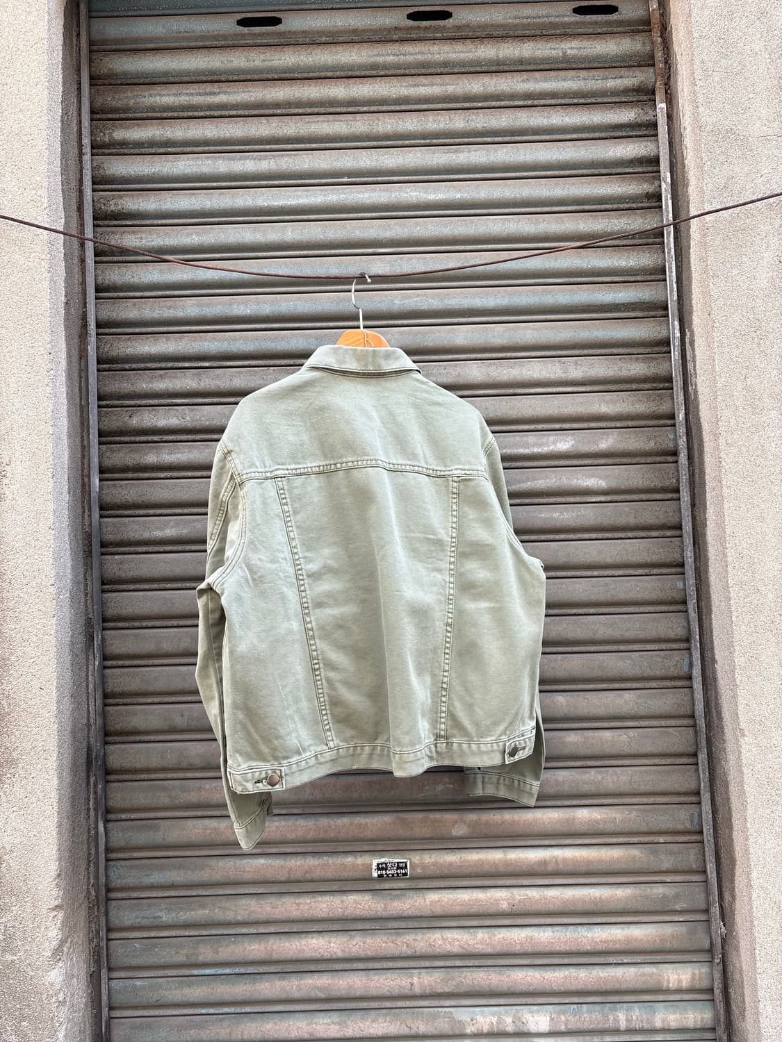 카키 워싱 코튼 봄버 재킷 상품이미지2