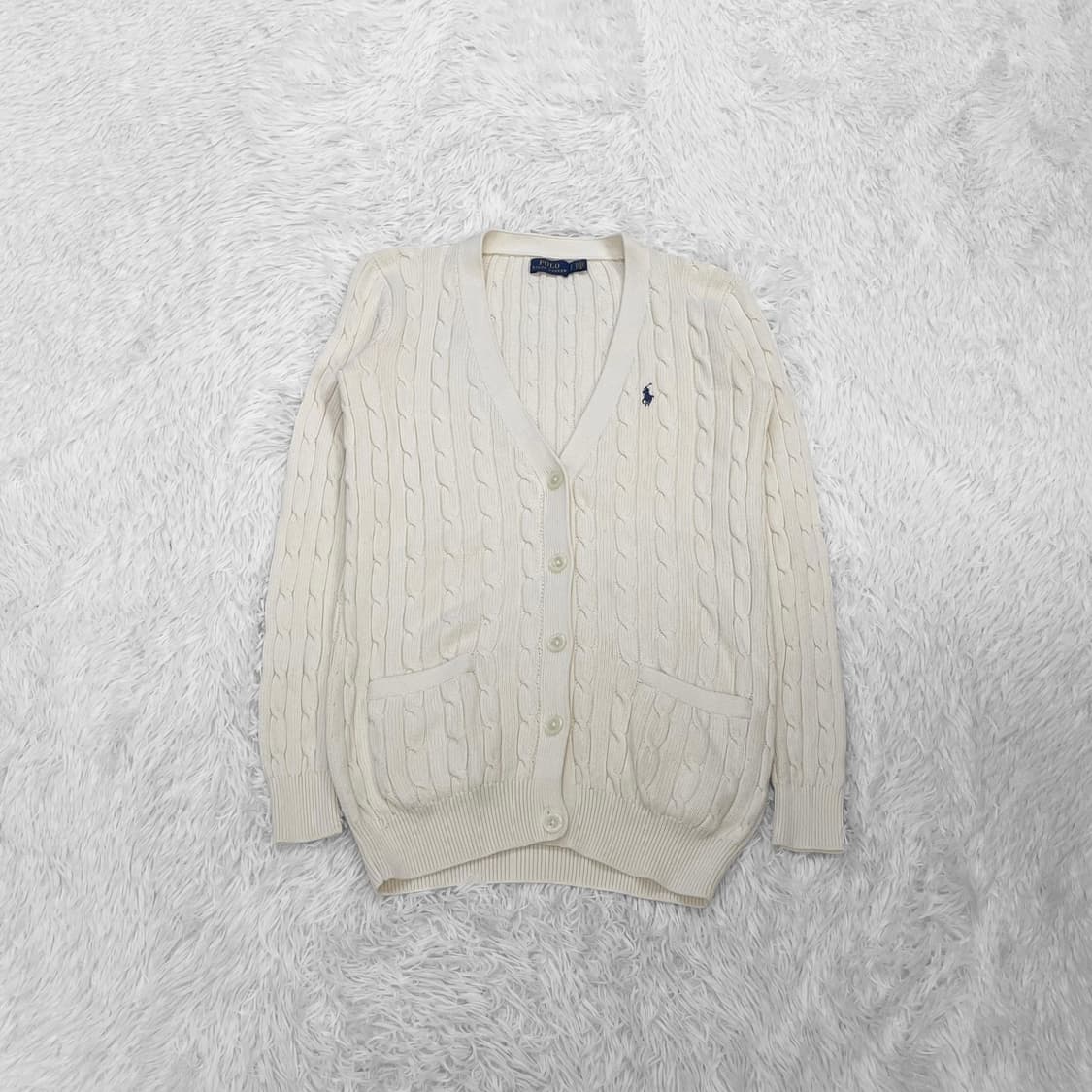 폴로 랄프로렌 포니 로고 케이블 니트 가디건 아이보리 상품이미지2