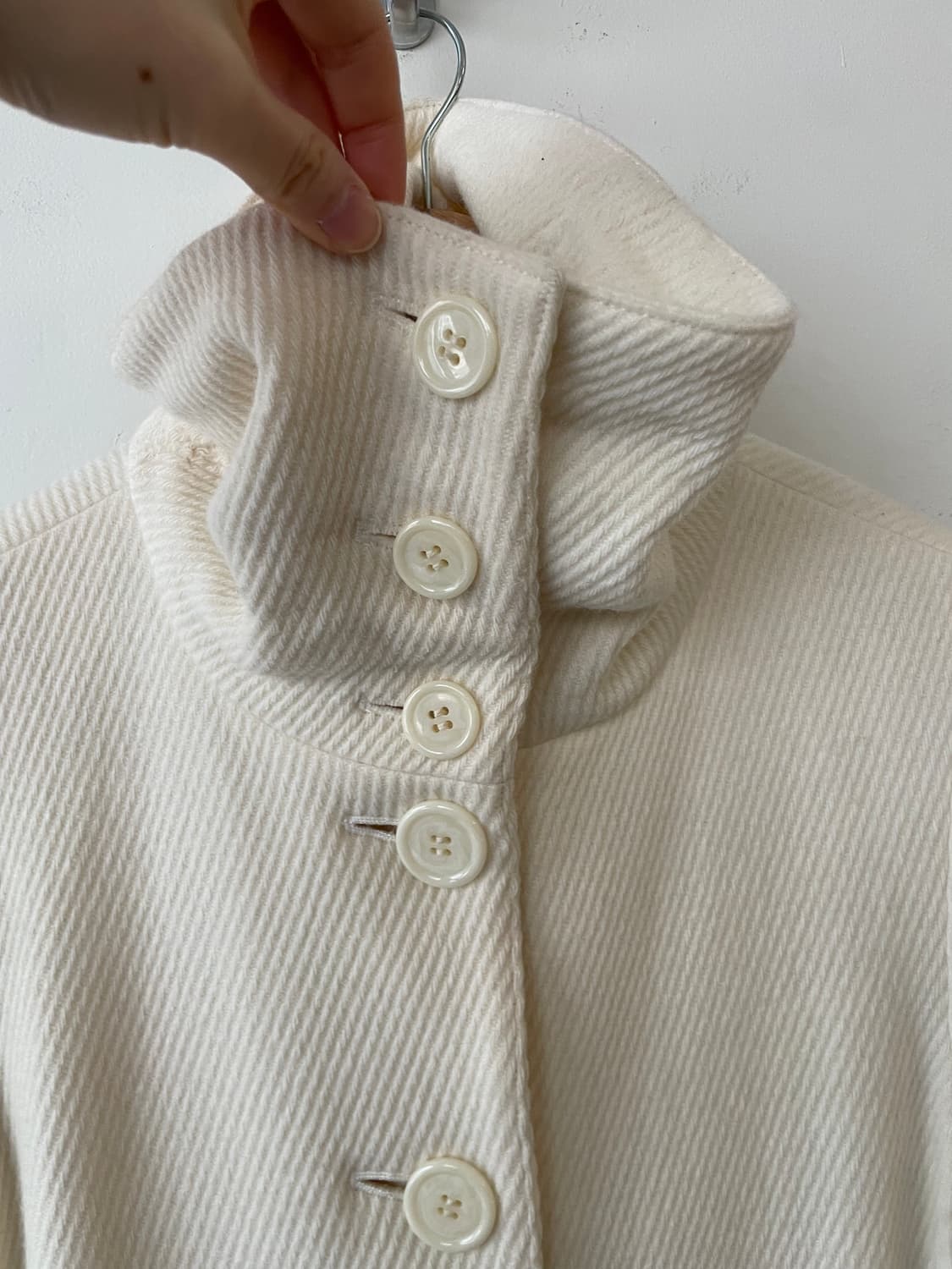 vintage ivory high-neck knit coat 상품이미지3