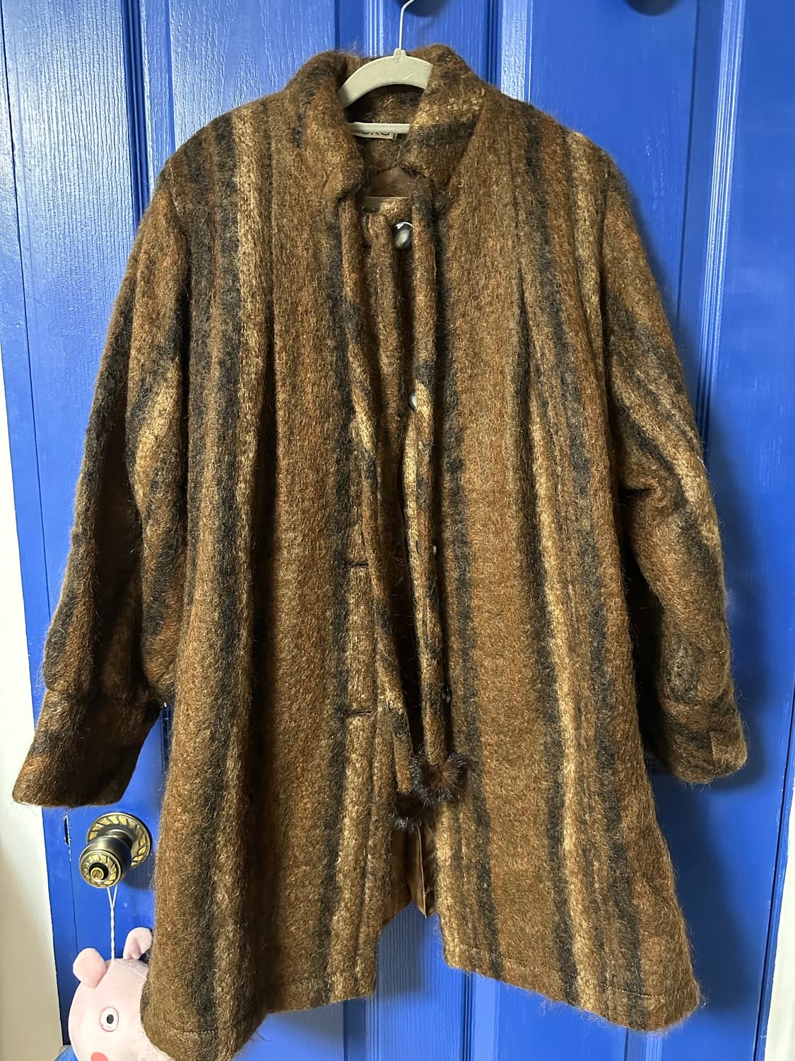 빈티지 스트라이프 모헤어 코트 상품이미지1