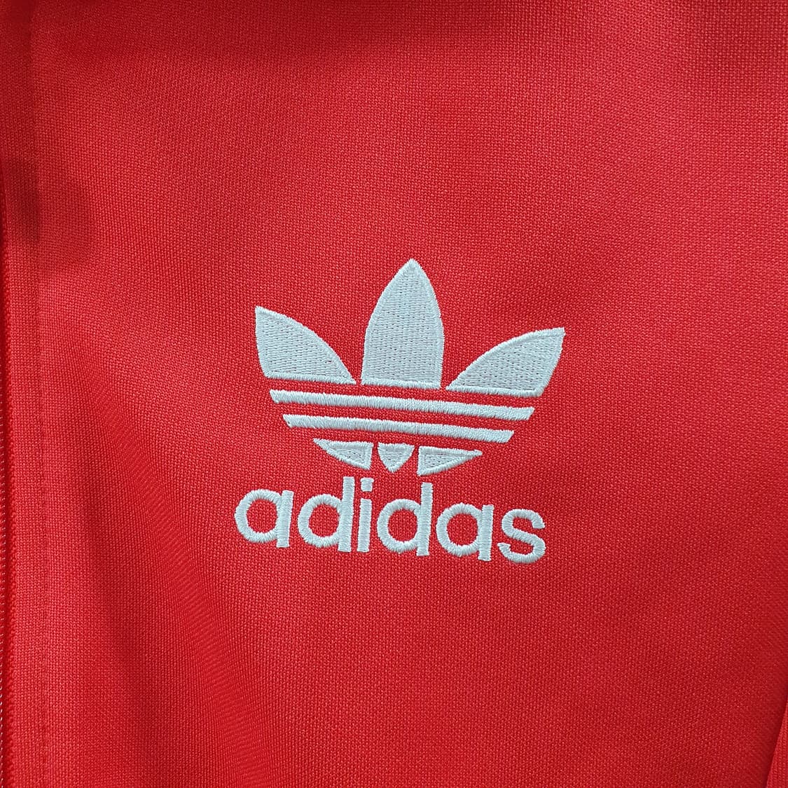 95 아디다스 여성 레드 데일리 파이어로고 져지 집업 트랙탑 상품이미지3