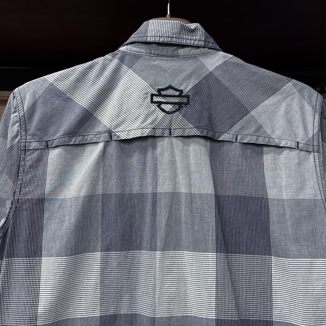 할리데이비슨 스트라이프 믹스 체크 실루엣 쉴드자수 워크셔츠 N1184 상품이미지6