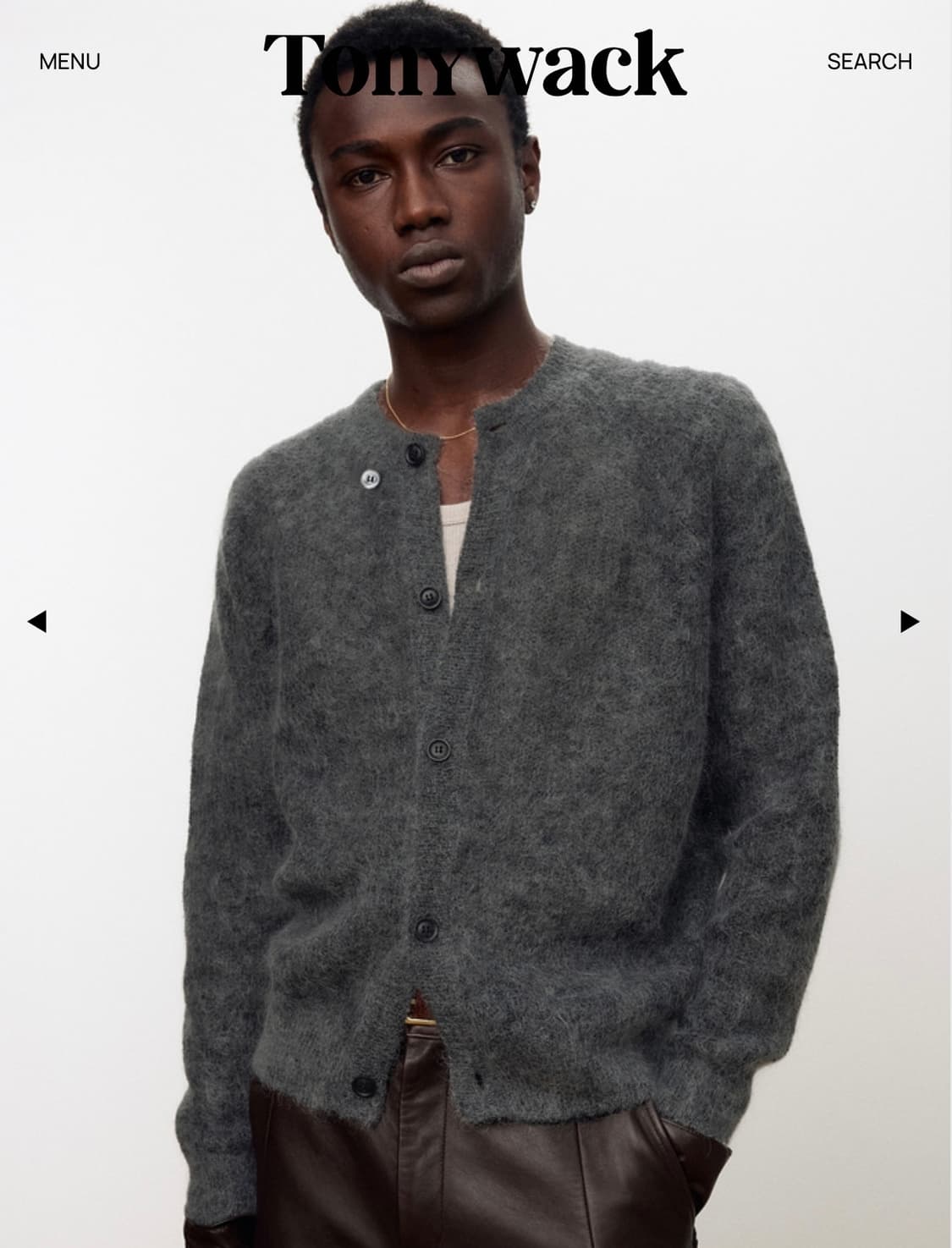 ALPACA MOHAIR CREW-NECK CARDIGAN_ CARBON 상품이미지2