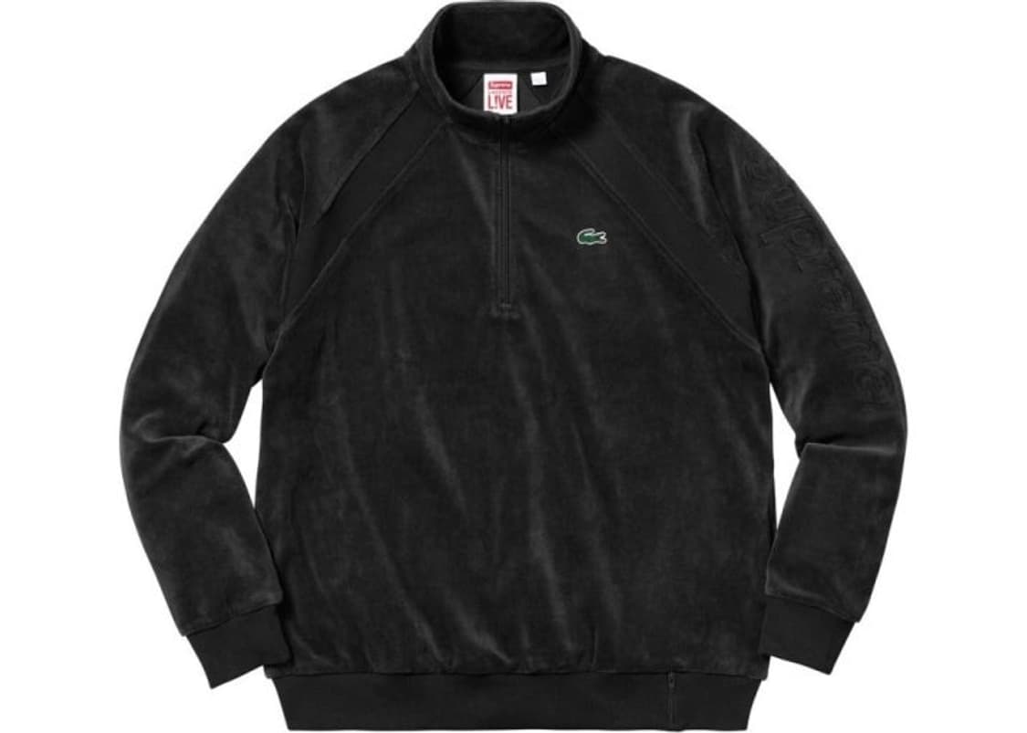 슈프림 라코스테 벨루어 하프집업 M 상품이미지1